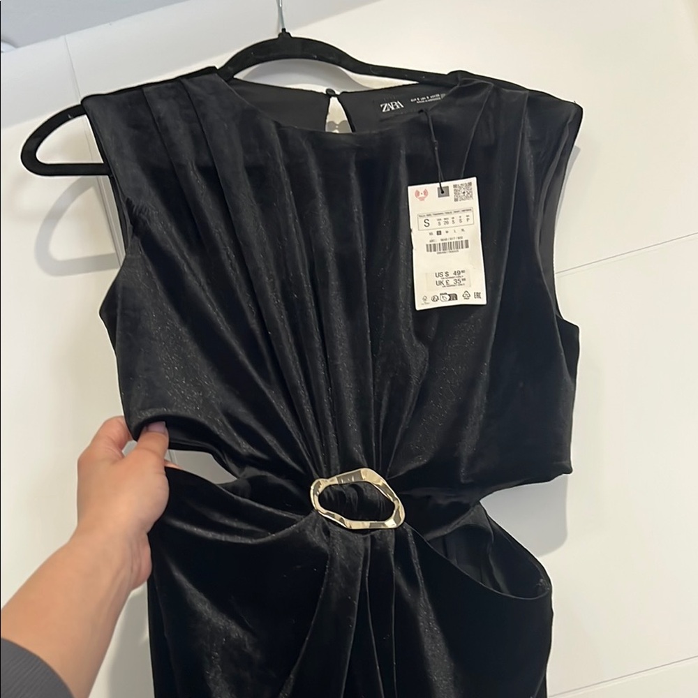 Zara Black Velvet Dress